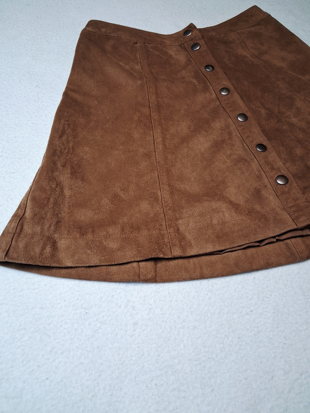 Abercrombie & Fitch Suede-Look Brown A-Line Skirt - Picture 4 of 10